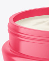 Opened Glossy Cosmetic Jar Mockup