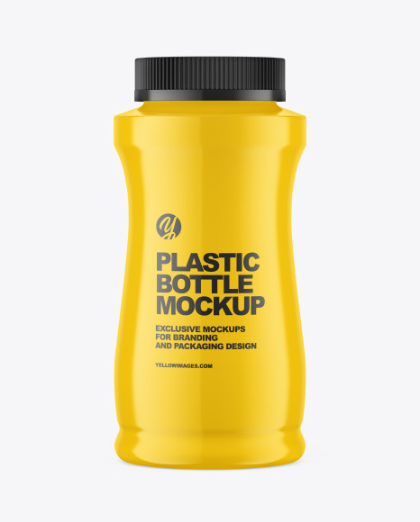 Glossy Plastic Bottle Mockup