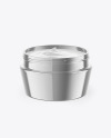 Opened Glossy Metallic Cosmetic Jar Mockup