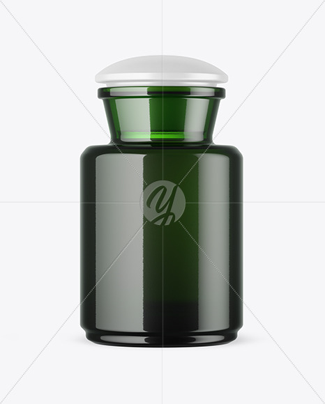 Green Glass Bottle Mockup