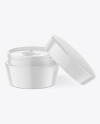 Opened Glossy Cosmetic Jar Mockup