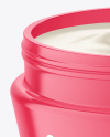 Opened Glossy Cosmetic Jar Mockup