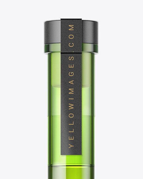 Green Glass Bottle Mockup