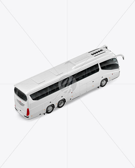 Bus Mockup - Back Half Side View (High-Angle Shot)