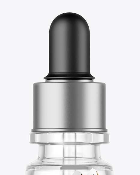 Clear Glass Dropper Bottle with Oil Mockup