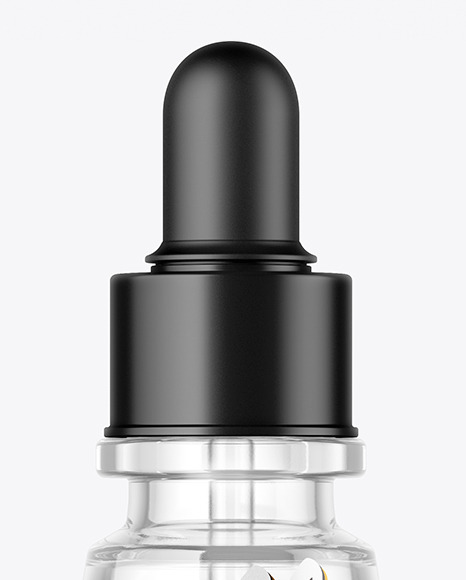 Clear Glass Dropper Bottle with Oil Mockup