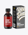Dark Amber Glass Bottle w/ Box Mockup Dark Amber Glass Bottle w/ Box Mockup