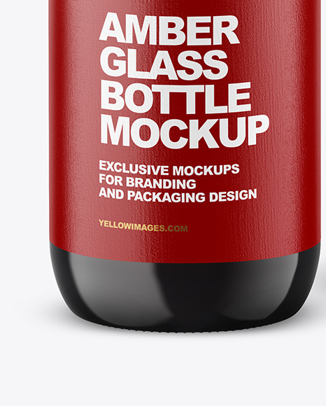 Dark Amber Glass Bottle w/ Box Mockup Dark Amber Glass Bottle w/ Box Mockup