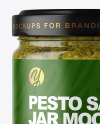 Clear Glass Jar with Pesto Sauce Mockup