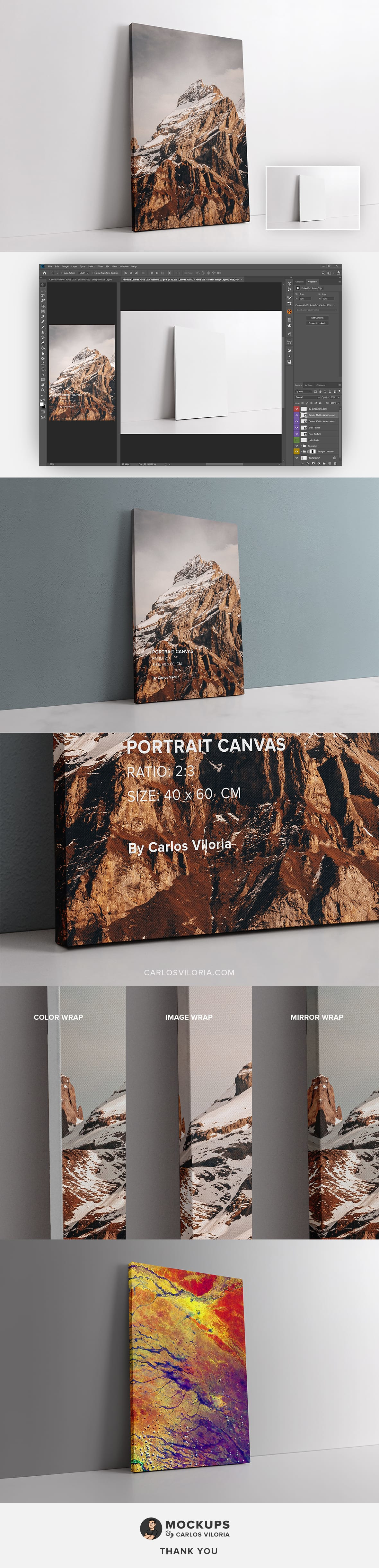 Portrait Canvas Ratio 2x3 Mockup 03