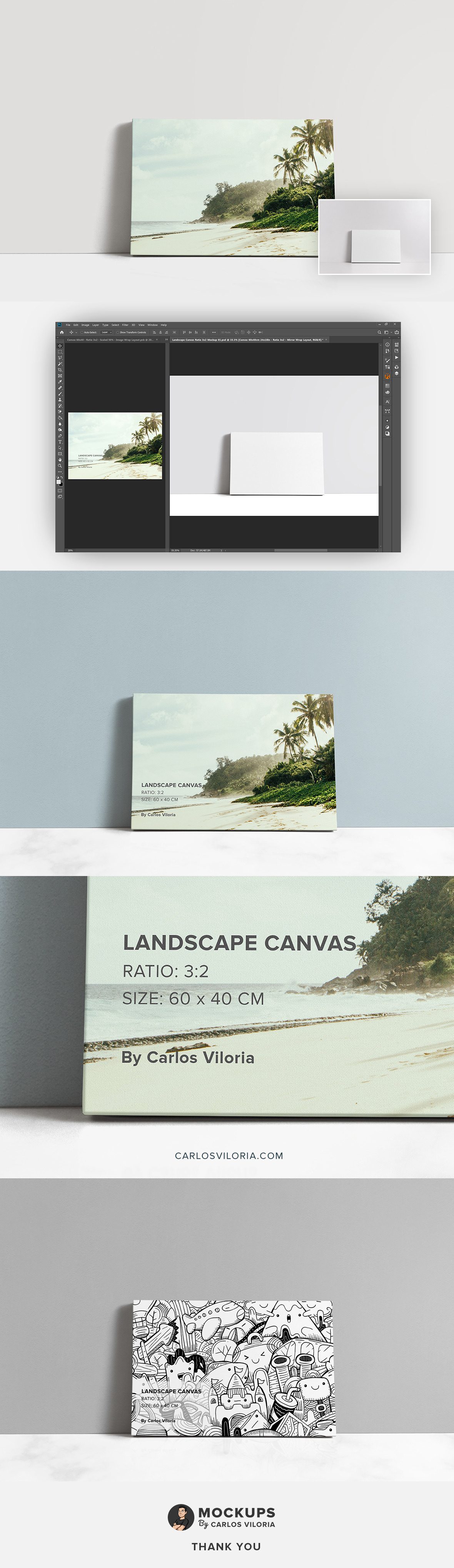 Landscape Canvas Ratio 3x2 Mockup 01