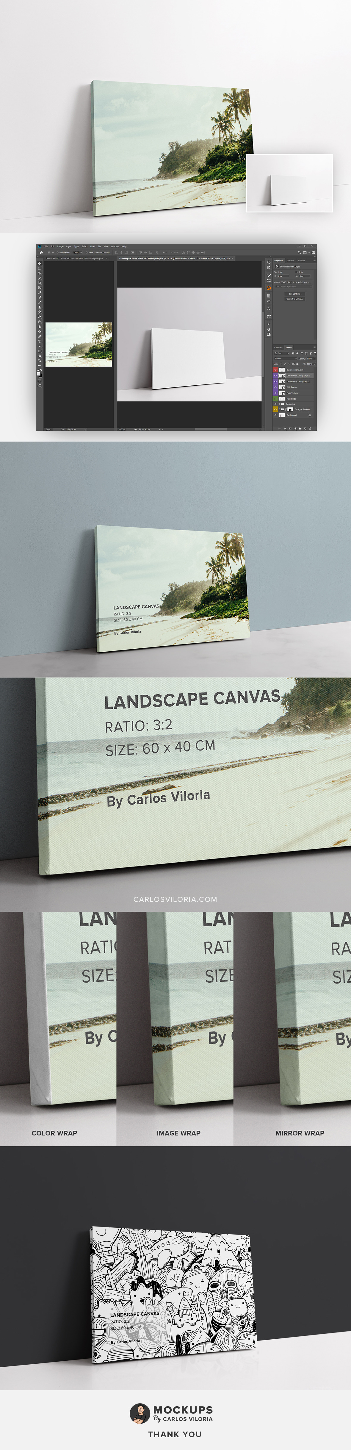 Landscape Canvas Ratio 3x2 Mockup 03