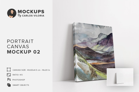 Portrait Canvas Ratio 4x5 Mockup 02 - Canvas print mockup