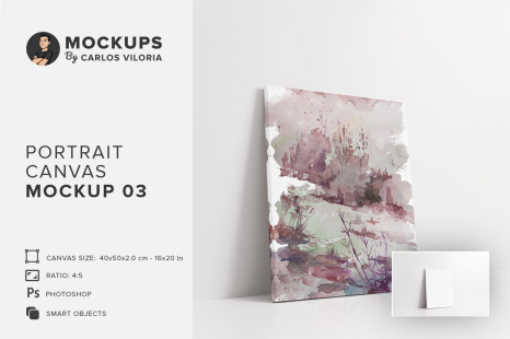 Portrait Canvas Ratio 4x5 Mockup 03 - Canvas print mockup