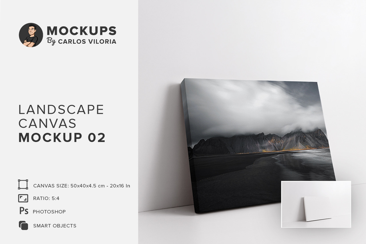 Landscape Canvas Ratio 5x4 Mockup 02