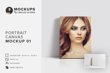 Portrait Canvas Ratio 3x4 Mockup 01 - Canvas print mockup