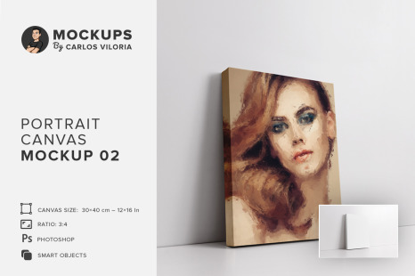 Portrait Canvas Ratio 3x4 Mockup 02 - Canvas print mockup