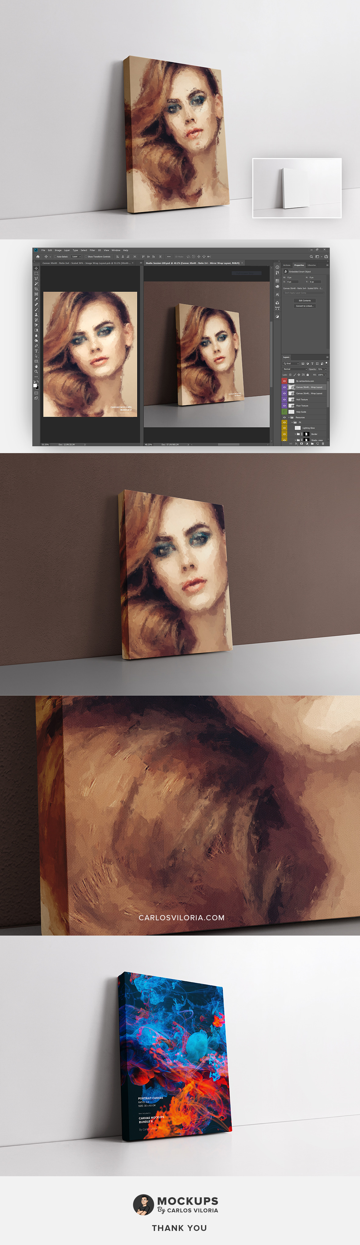 Portrait Canvas Ratio 3x4 Mockup 02