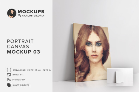 Portrait Canvas Ratio 3x4 Mockup 03 - Canvas print mockup