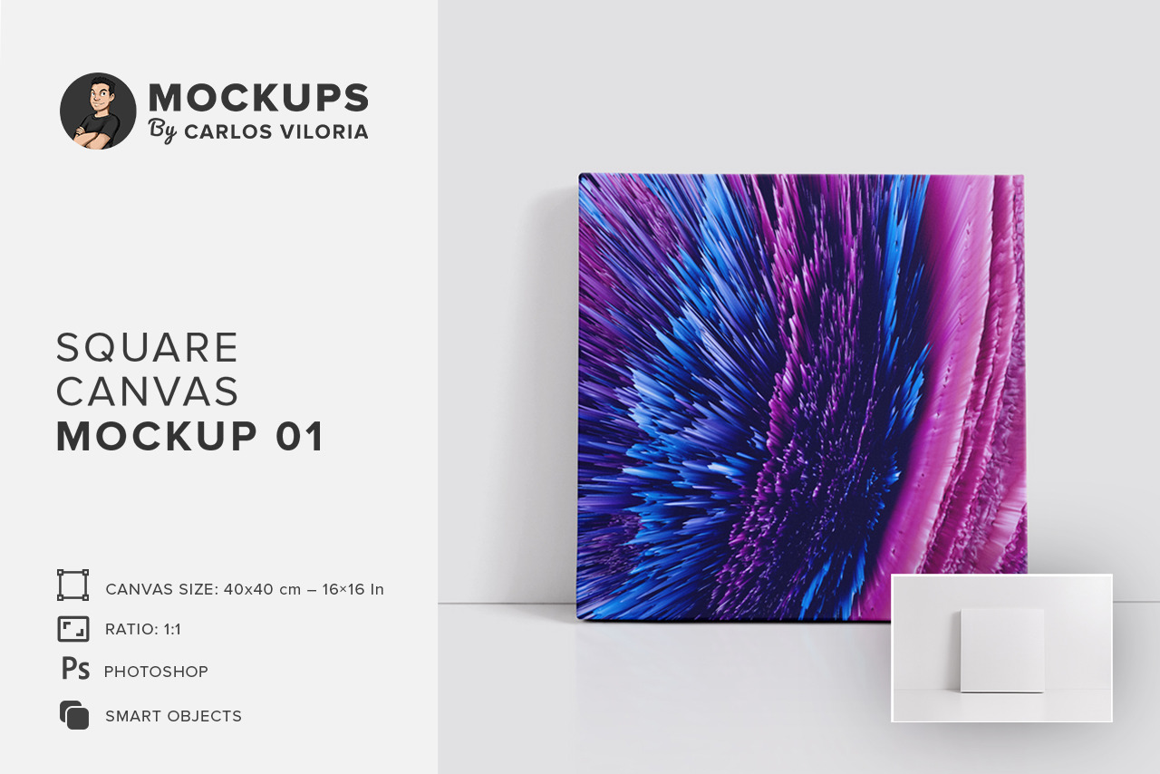 Square Canvas Ratio 1x1 Mockup 01