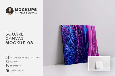 Square Canvas Ratio 1x1 Mockup 03 - Canvas print mockup