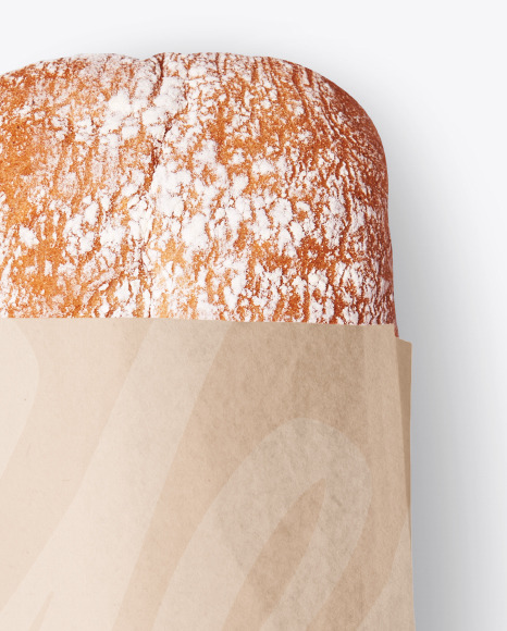 Kraft Package with Bread Mockup