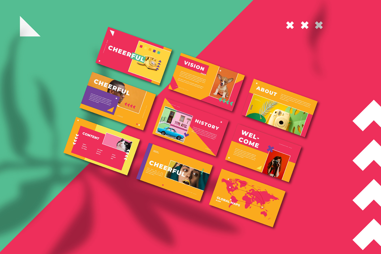 Cheerful Bundle Presentation Template Cheerful Bundle Presentation Template