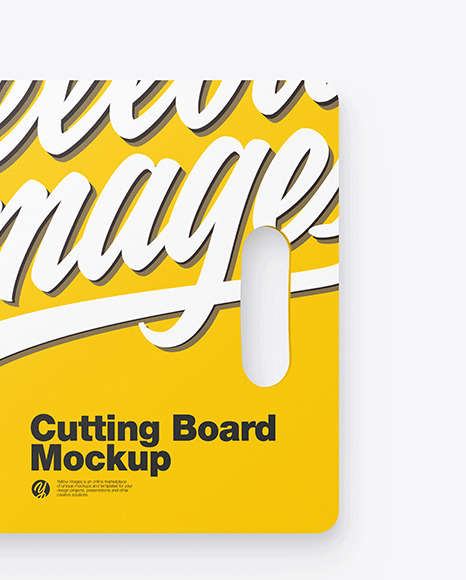 Plastic Cutting Board w/ Metallic Knife Mockup