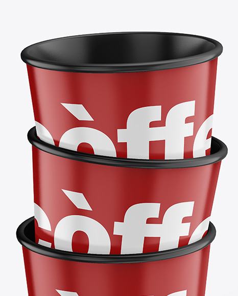 Glossy Coffee Cups Mockup