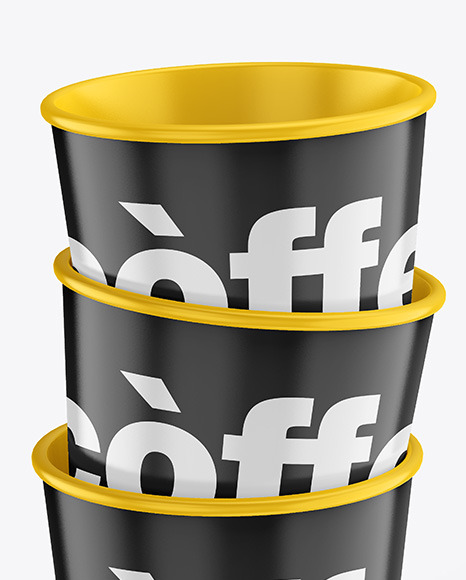 Glossy Coffee Cups Mockup