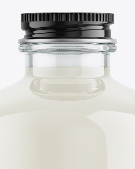 Milk Bottle Mockup - Half Side View