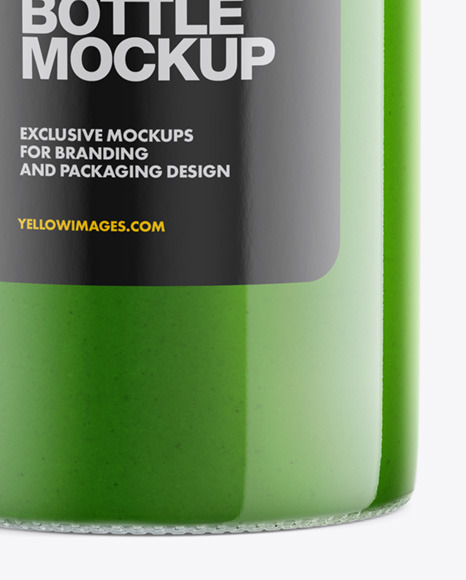 Green Smoothie Bottle Mockup - Half Side View