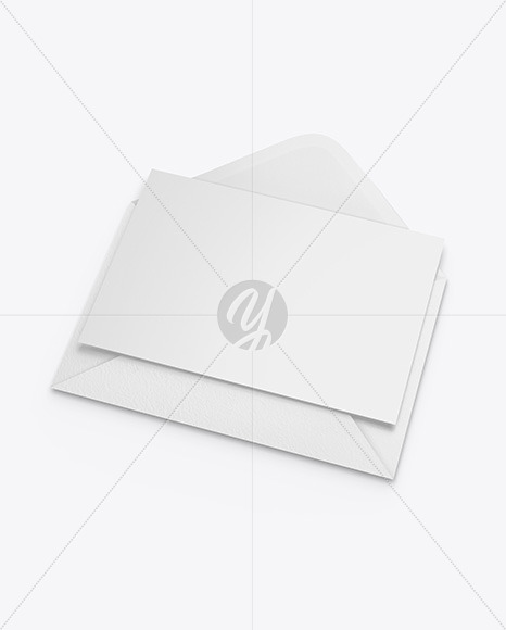 Textured Envelope w/ Postcard Mockup