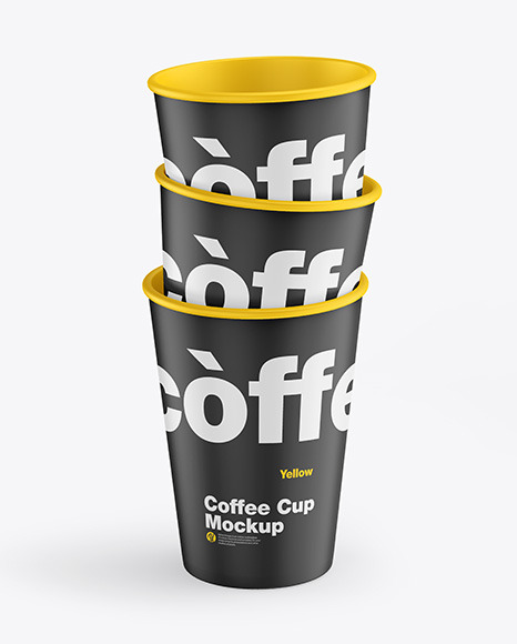 Matte Coffee Cups Mockup