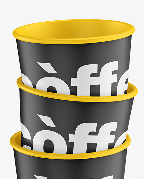Matte Coffee Cups Mockup