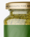 Clear Glass Jar with Pesto Sauce Mockup