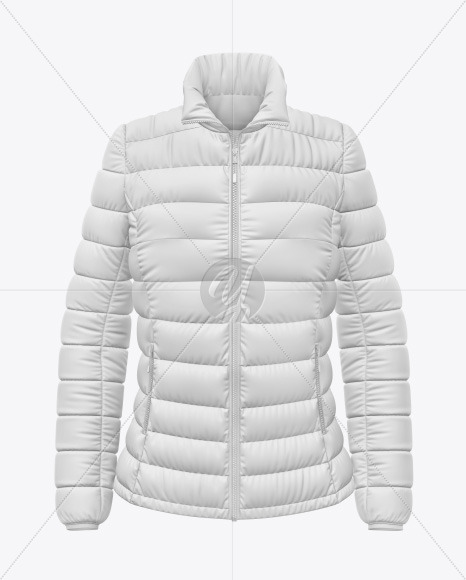 Matte Nylon Women's Down Jacket Mockup