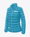 Matte Nylon Women's Down Jacket Mockup