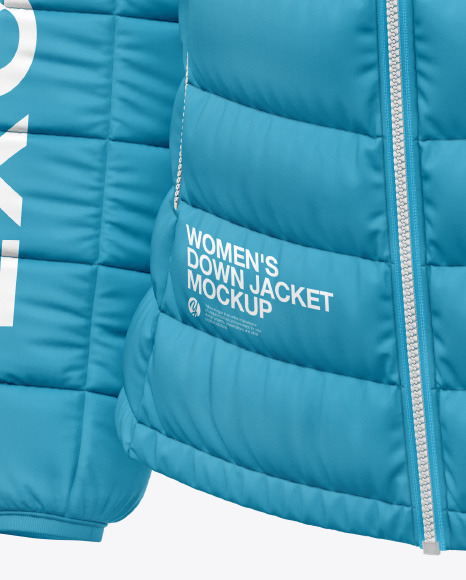 Matte Nylon Women's Down Jacket Mockup