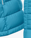 Matte Nylon Women's Down Jacket Mockup