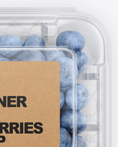 Container With Blueberries Mockup