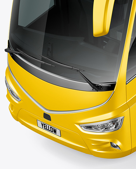 Bus Mockup - Half Side View (High-Angle Shot)