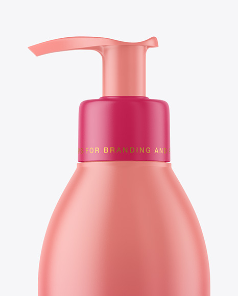 Matte Cosmetic Bottle with Pump Mockup