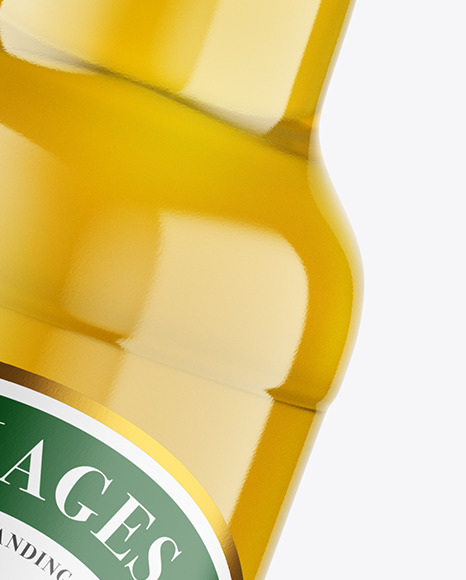 Clear Glass Lager Beer Bottle Mockup