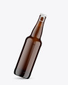 Amber Glass Lager Beer Bottle Mockup