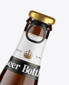 Amber Glass Lager Beer Bottle Mockup