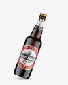 Amber Glass Dark Beer Bottle Mockup