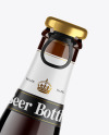 Amber Glass Dark Beer Bottle Mockup