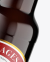 Amber Glass Dark Beer Bottle Mockup