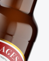 Amber Glass Lager Beer Bottle Mockup